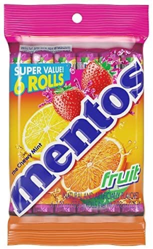 Chewy Mint Candy Roll, Fruit, 6packs