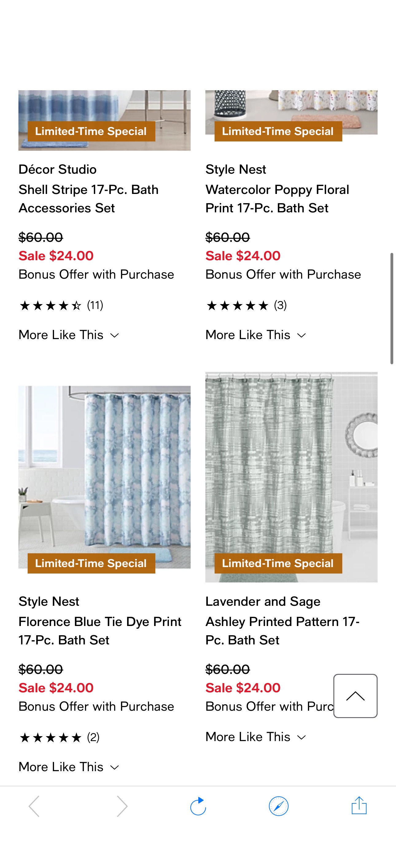 These 17-Piece Bath Accessory Sets drop from $60 to $24 at Macys.com.