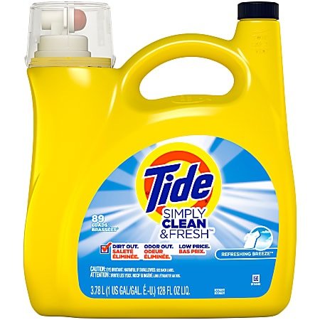 Tide® Simply Clean & Fresh Liquid Laundry Detergent, Refreshing Breeze, 128 Oz Item #8597554Share