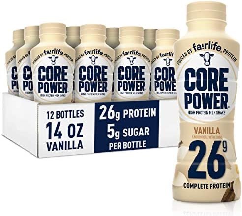 Core Power 26g Protein Milk Shakes, Ready To Drink for Workout Recovery, Vanilla, 14 Fl Oz (Pack of 12)