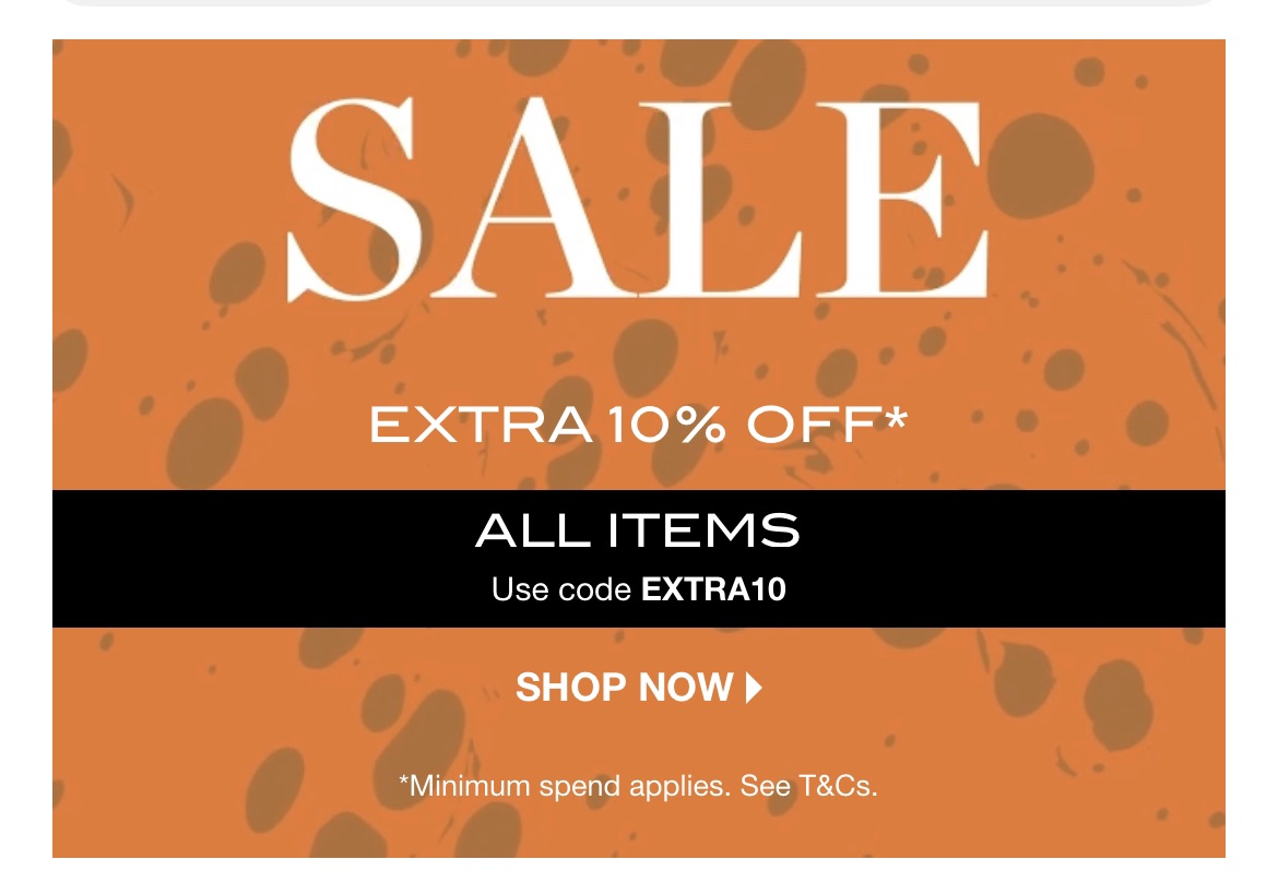 Matches all item extra 10%off