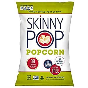 SkinnyPop Orignal Popcorn, 4.4oz Grocery Size Bags, Skinny Pop, Healthy Popcorn Snacks, Gluten Free