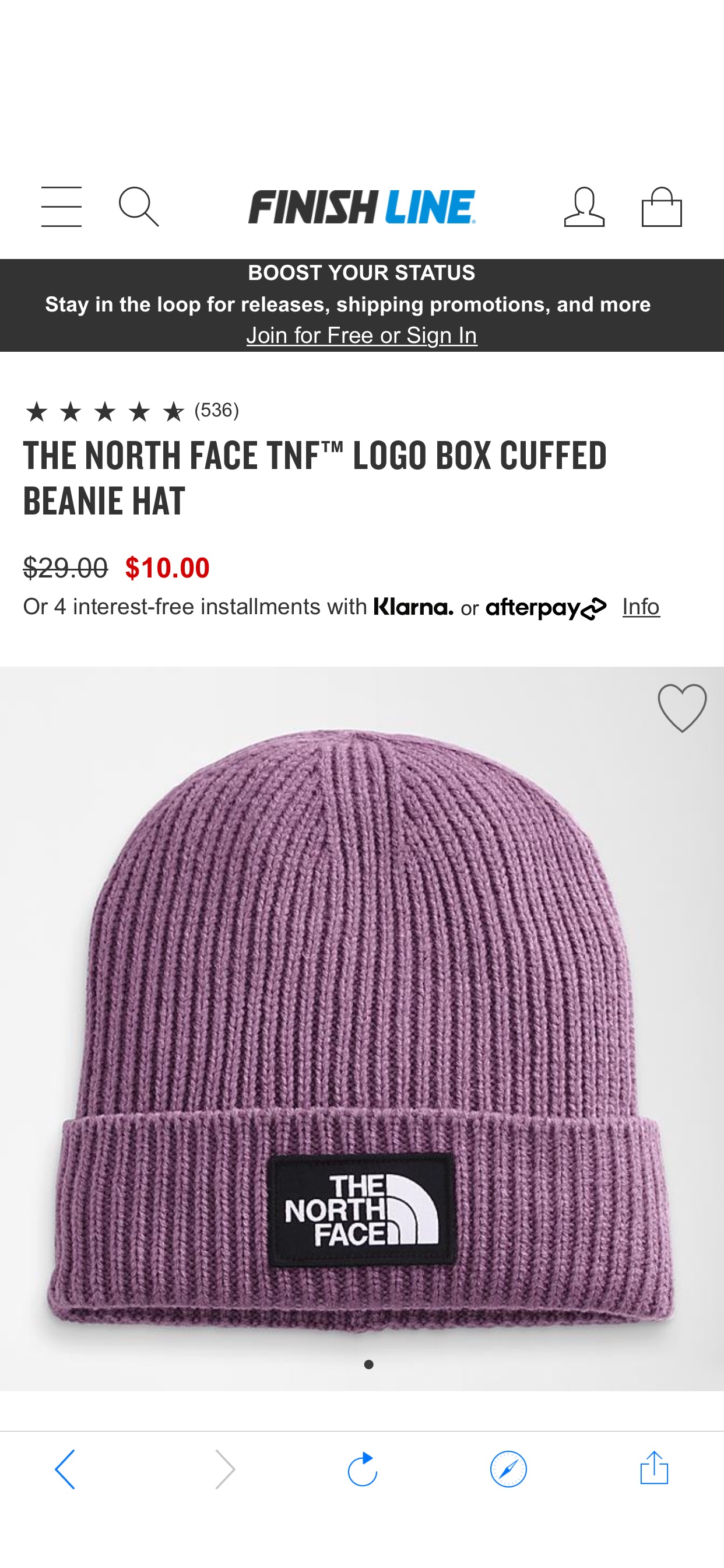 The North Face TNF™ Logo Box Cuffed Beanie Hat| Finish Line帽子