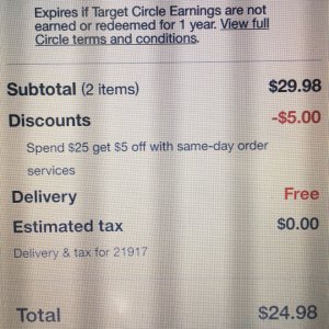 部分商品选择同日pick up满25减5块 Target : Expect More. Pay Less.