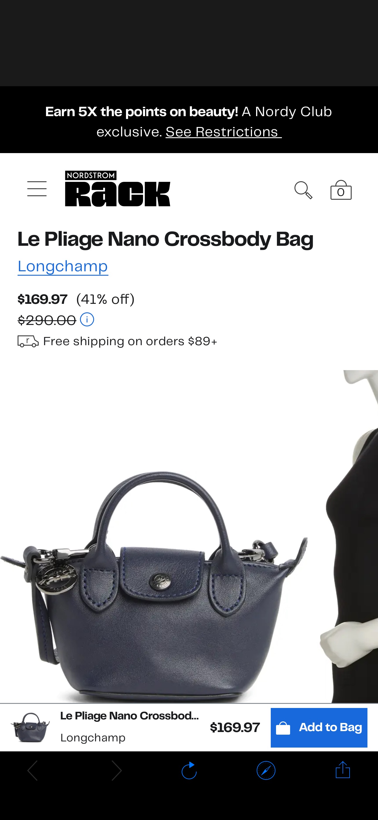 Longchamp Le Pliage Nano Crossbody Bag | Nordstromrack