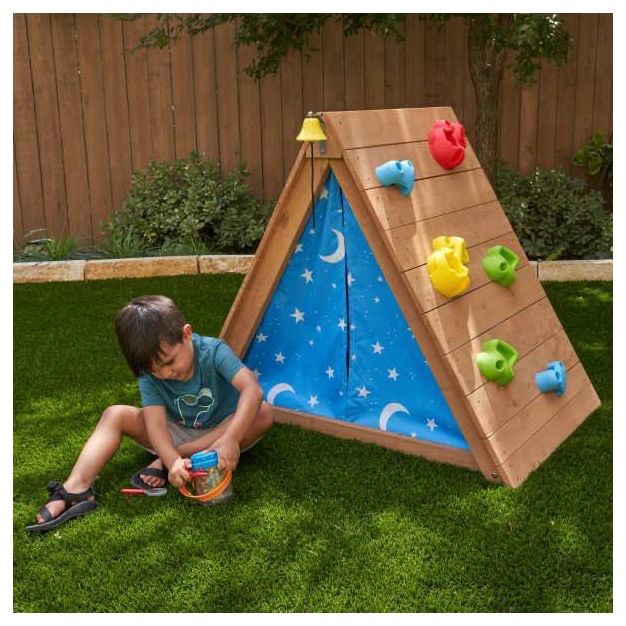 Kidkraft A-frame Hideaway & Climber Tent : Target 儿童户外小木屋帐篷带攀岩板