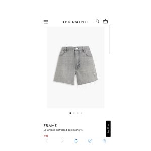 $97 Gray Le Simone distressed denim shorts | FRAME | THE OUTNET