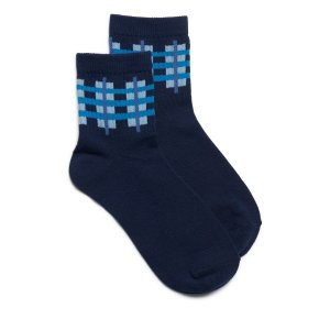 $4.19 Plaid Short Crew Navy - Clarks® Shoes Official Site | Clarks格子短船员海军袜
