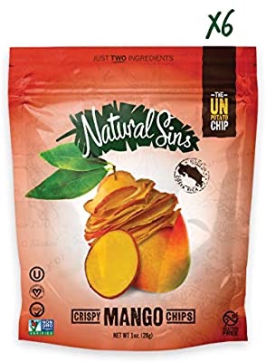 Amazon.com : Natural Sins 芒果干脆片1 Ounce Bag (Pack of 6)