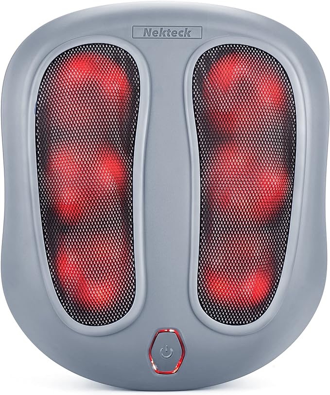 Nekteck Foot Massager with Heat, Shiatsu Heated Electric Kneading Foot Massager Machine, Built-in Infrared Heat Function and Power Cord (Gray) : Amazon.ca: Health & Personal Care
