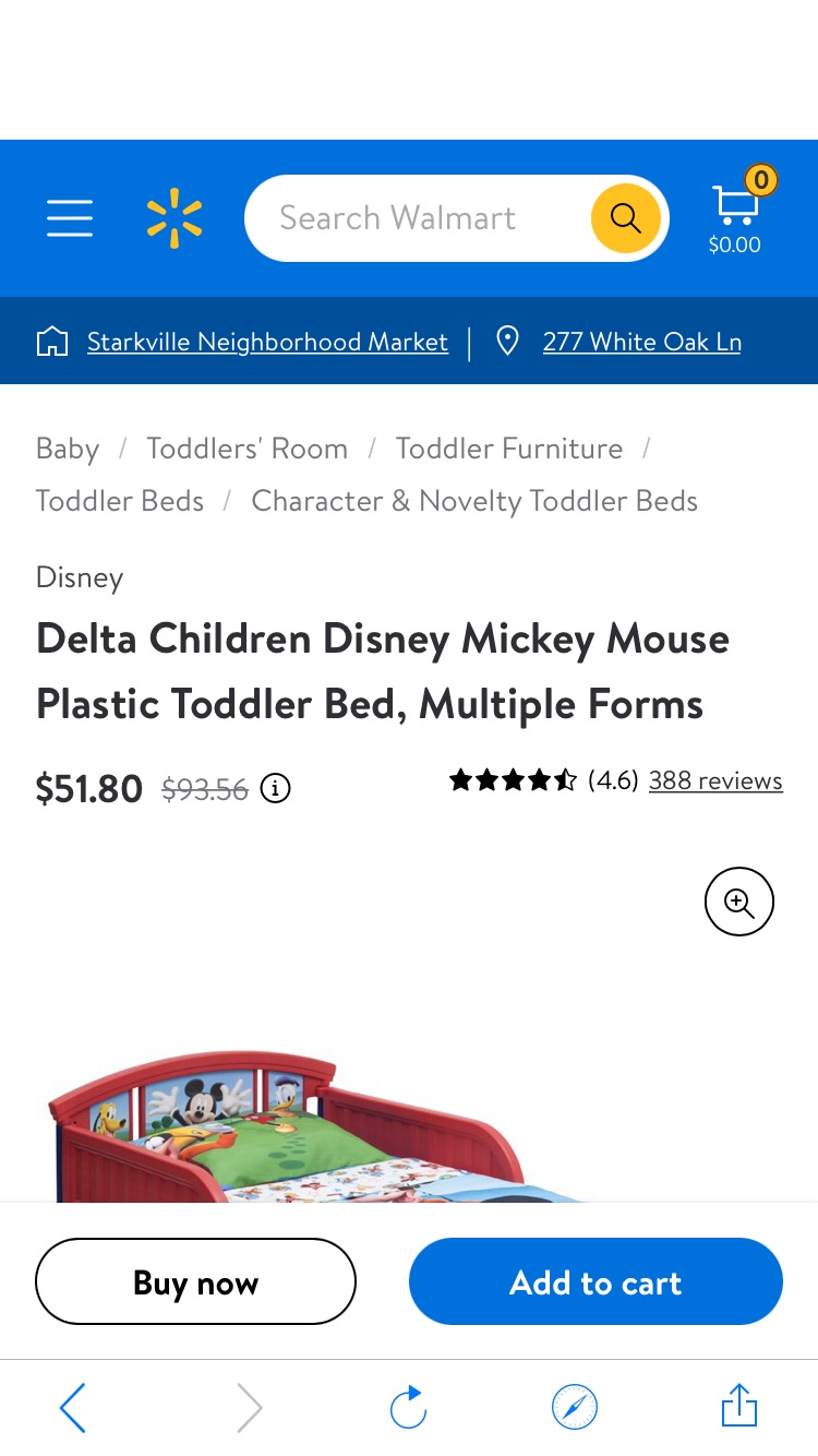 迪士尼儿童床Delta Children Disney Mickey Mouse Plastic Toddler Bed, Multiple Forms - Walmart.com