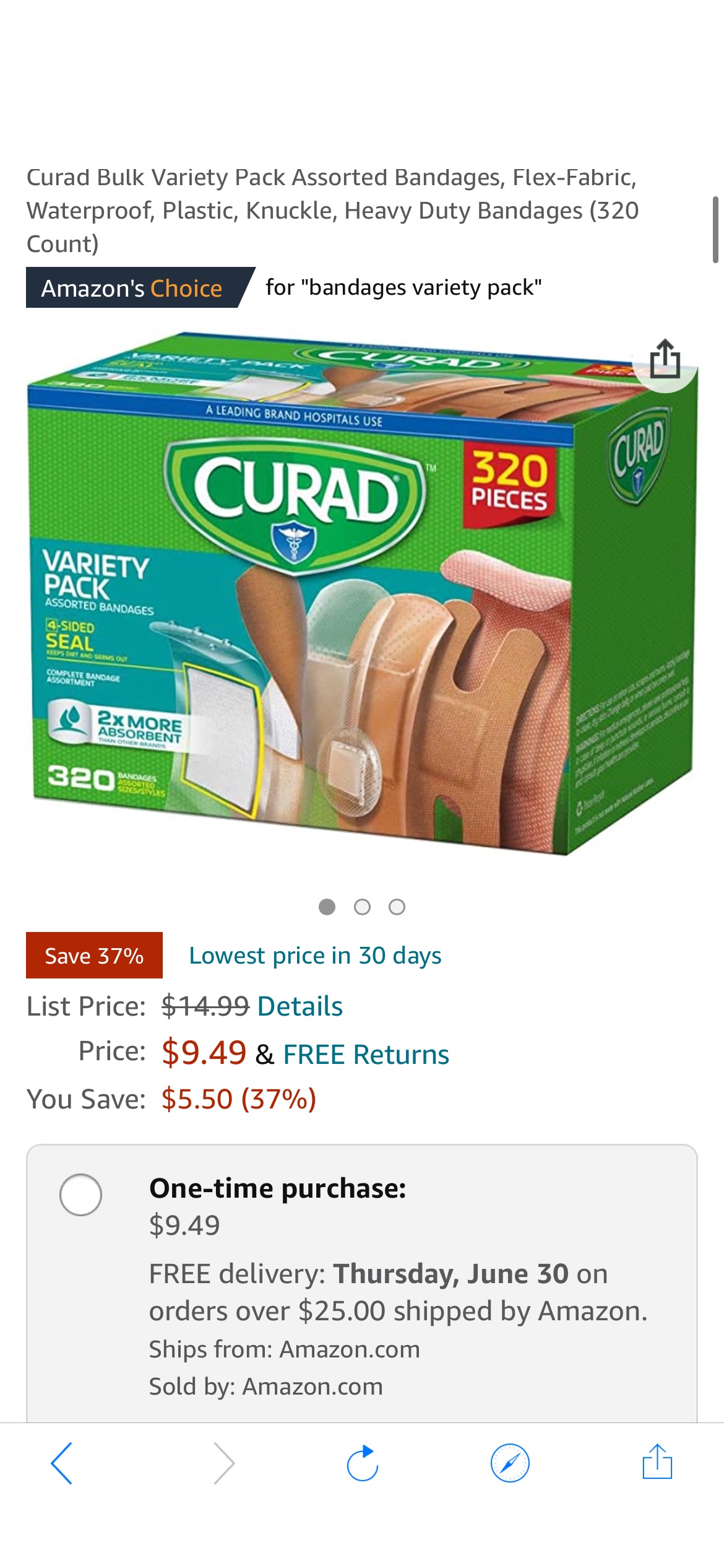 Amazon.com: Curad Bulk Variety Pack Assorted Bandages, Flex-Fabric, Waterproof, Plastic, Knuckle, Heavy Duty Bandages (320 Count) : Health & Household 创口贴