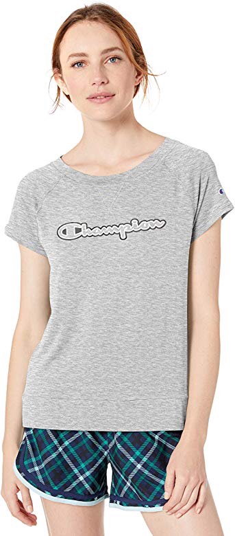 Champion Women's PHYS Ed Tee, Oxford Gray, Medium at Amazon Women’s Clothing store女款T恤