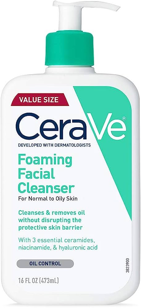 降价 Amazon.com: CeraVe Foaming Facial Cleanser 洁面 | Daily Face Wash for Oily Skin with Hyaluronic Acid, Ceramides, and Niacinamide| Fragrance Free Paraben Free | 16 Fluid Ounce : Beauty & Personal Care