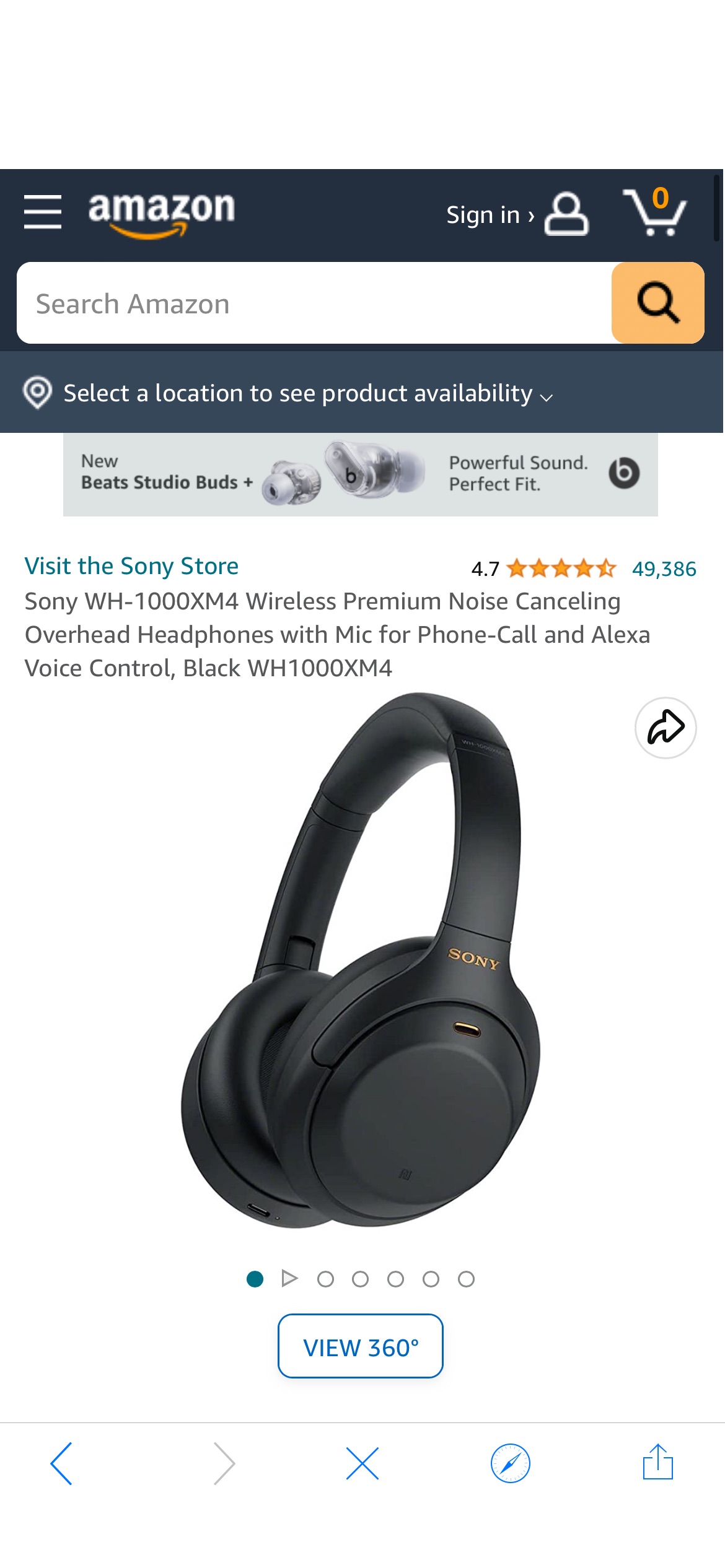 Amazon.com: Sony WH-1000XM4 Wireless Premium Noise Canceling Overhead Headphones with Mic for Phone-Call and Alexa Voice Control, Black WH1000XM4 : Electronics