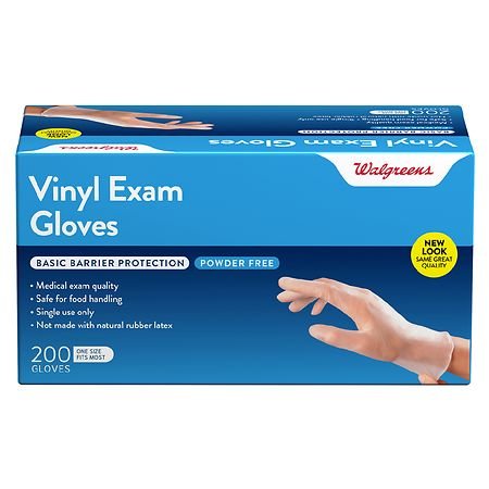 Basic Disposable Vinyl Gloves One Size Fits Most