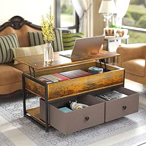 Amazon.com: yoyomax 40&quot; Lift Top Coffee Table, Modern Adjustable Multi-Functional Coffee Table with Hidden Storage Compartment 