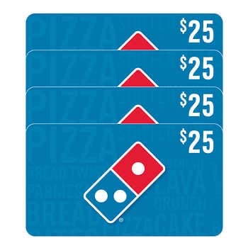 Domino's Four Restaurant $25 E-Gift Cards ($100 Value) | Costco