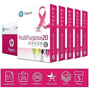 HP MultiPurpose20 多用途打印纸 20lb, 信纸, 2500张