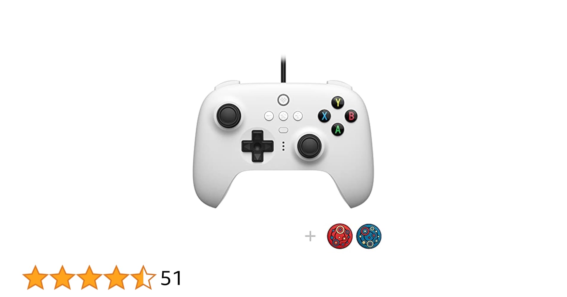 8Bitdo Ultimate Wired Controller with Customize Back Buttons and Turbo Function for PC Windows 10, Android, Steam Deck, Raspberry Pi and Switch (White)