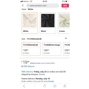 $19.99 Amazon.com: Waffle Weave Shower Curtain with Snap-in Fabric Liner Set, 12 Hooks Included - Hotel Style, Waterproof & Washable, Heavyweight Fabric & Mesh Top Window - 71x72, White: Kitchen & Dining浴帘