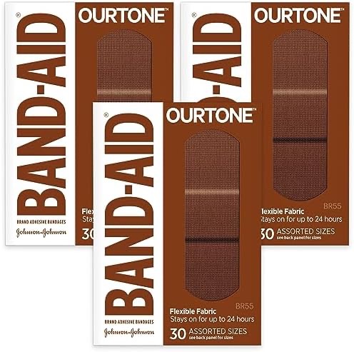 Amazon.com：创可贴品牌OurTone粘合剂绷带，BR55，30个，3包