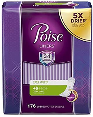 Poise Incontinence Liners, Very Light Absorbency, Long, 176 Count