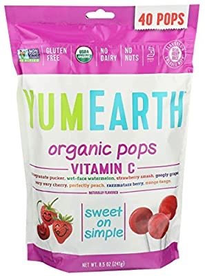, Organic Vitamin C 40 lollipops per Pack, 8.5 oz