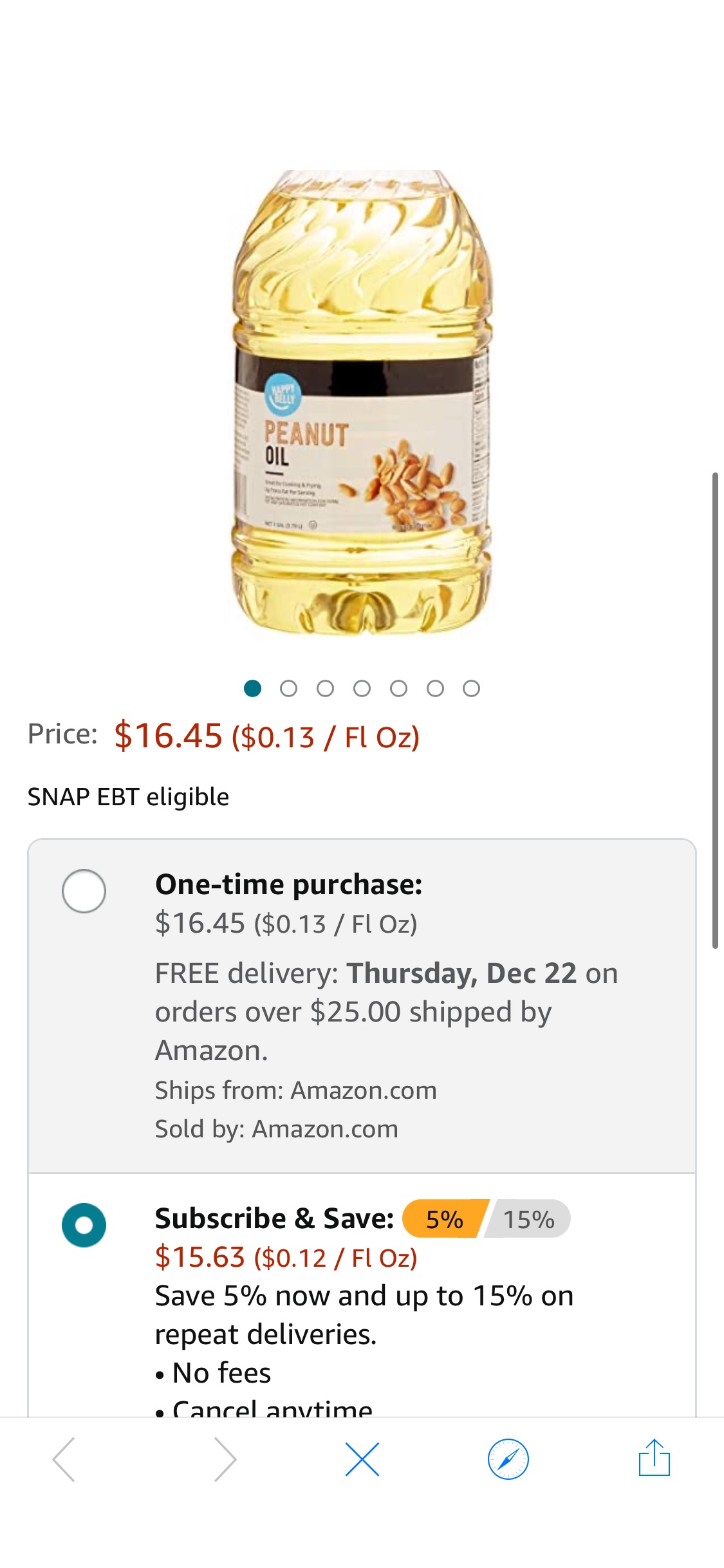 Amazon.com : Amazon Brand - Happy Belly Peanut Oil, 1 gallon (128 Fl Oz) : Grocery & Gourmet Food