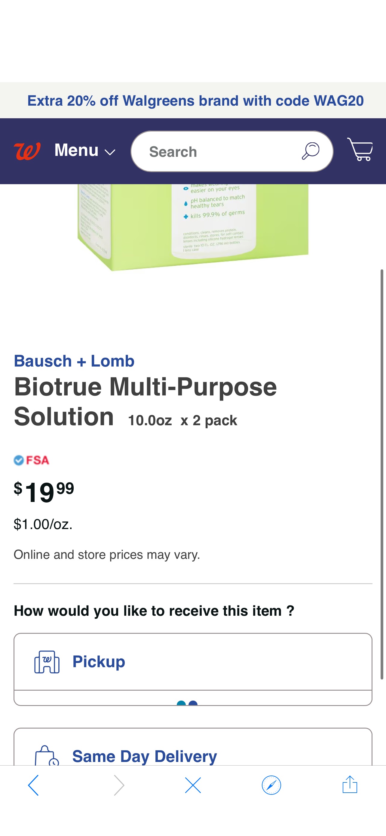 Bausch + Lomb Biotrue Multi-Purpose Solution | Walgreens