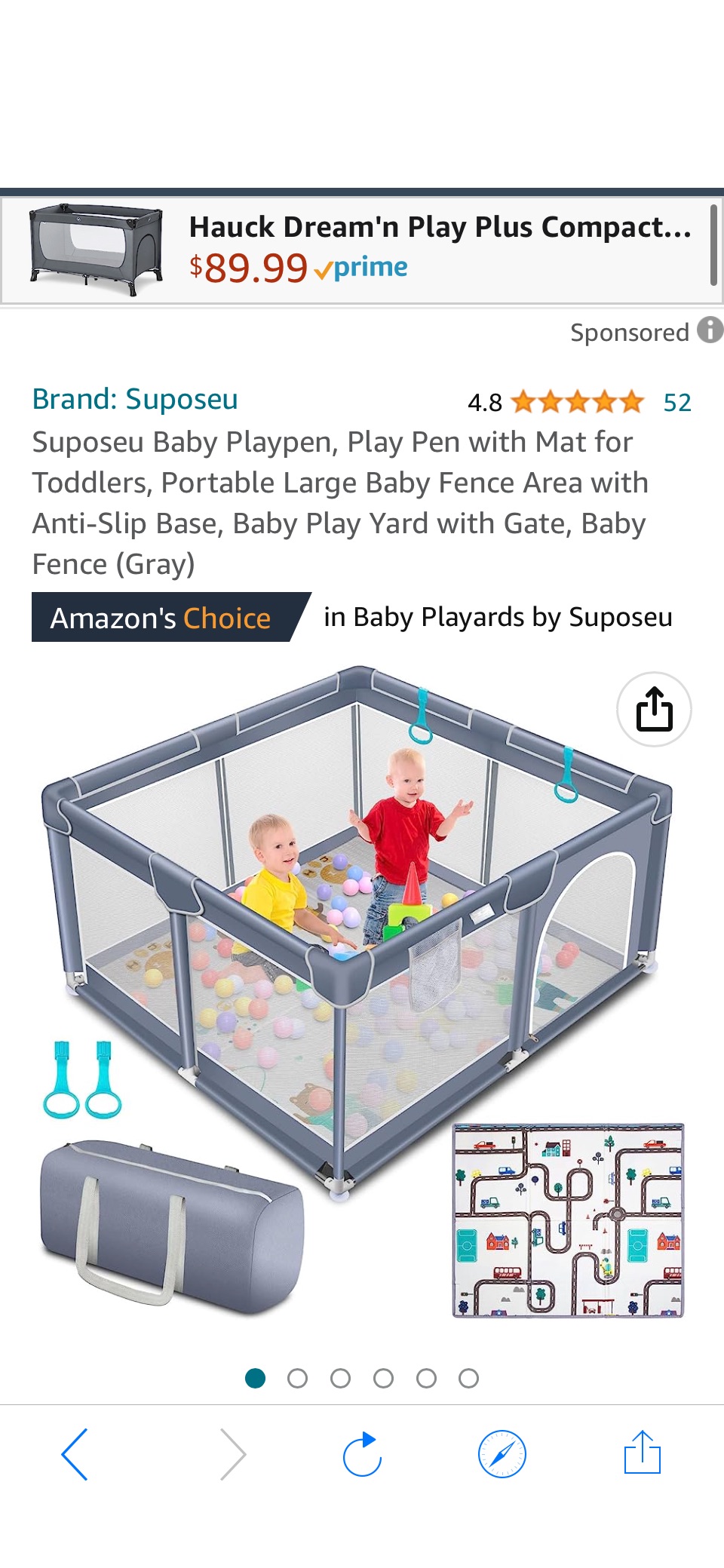 Amazon.com : Suposeu Baby Playpen, Play Pen with Mat for Toddlers, Portable Large Baby Fence Area with Anti-Slip Base, Baby Play Yard with原价459.99