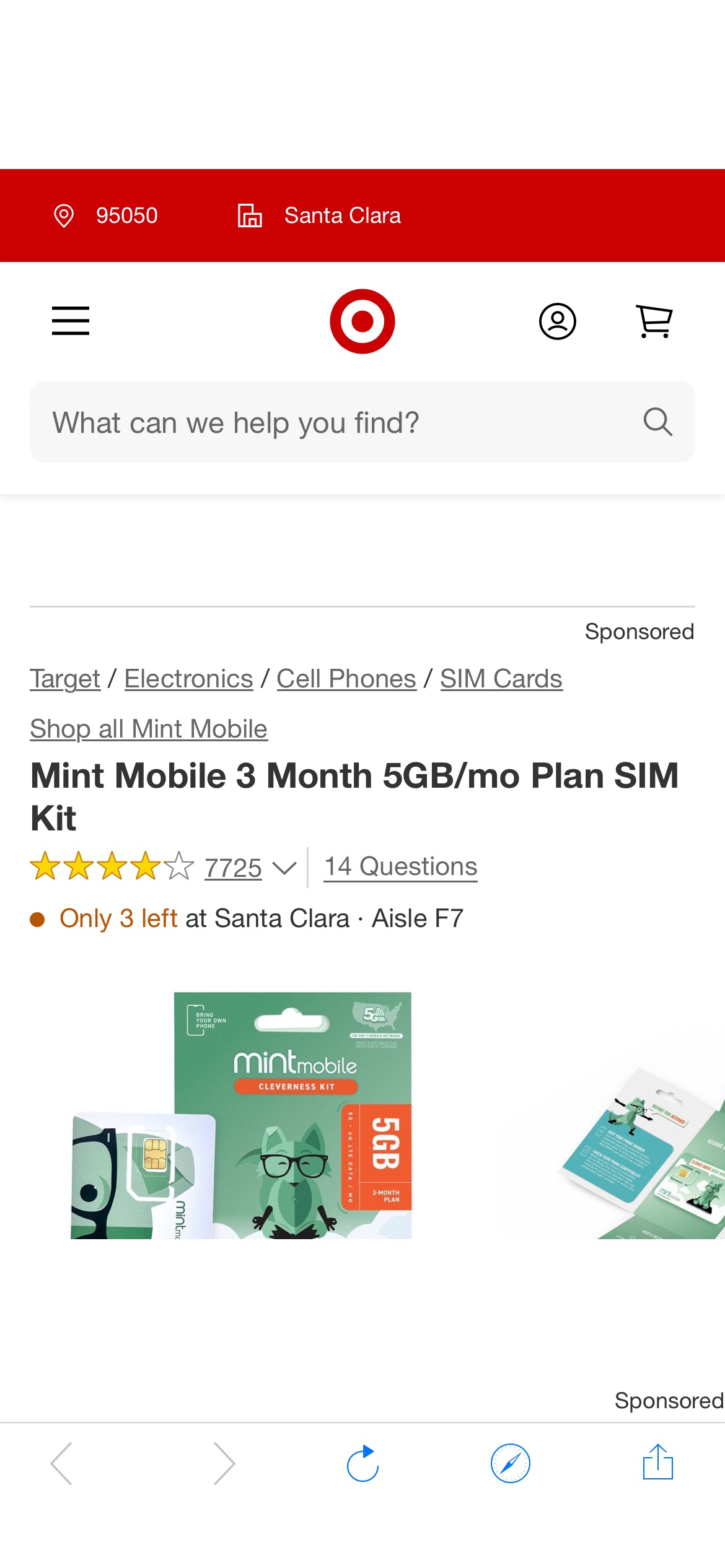 Mint Mobile 3 Month 5gb/mo Plan Sim Kit : Target
