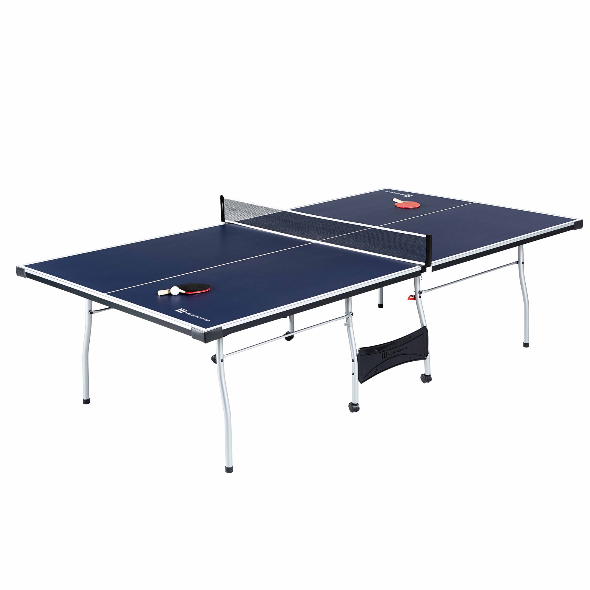 乒乓球桌MD Sports Official Size 15mm 4 Piece Indoor Table Tennis Tennis, Accessories Included, Blue/White - Walmart.com - Walmart.com