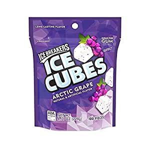 ICE BREAKERS Arctic Grape Flavored Chewing Gum 8.11 oz Bag (100 Pieces)