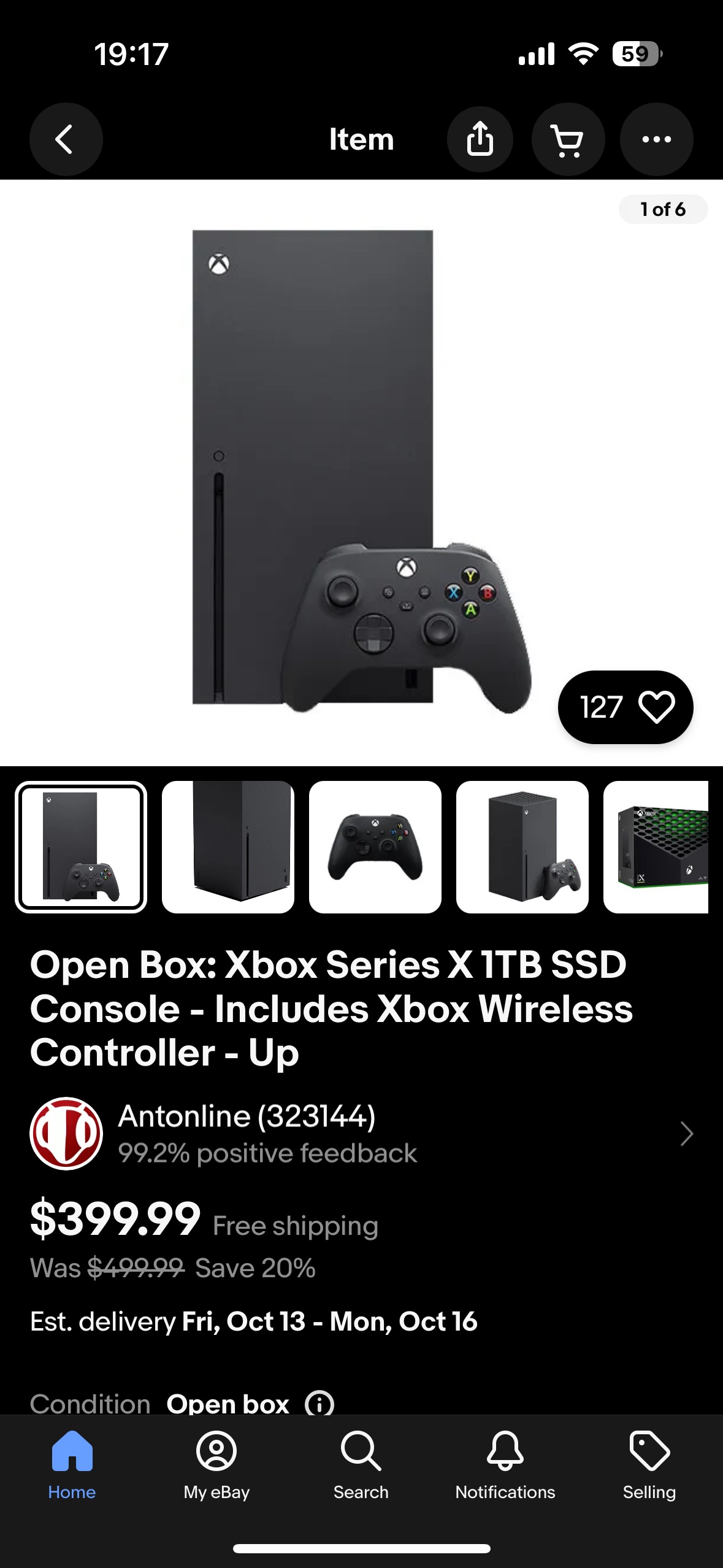 Open Box: Xbox Series X 1TB SSD Console - Includes Xbox Wireless Controller 开箱版