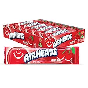 Amazon.com : Airheads Candy, Cherry Flavor, Individually Wrapped Full Size Bars, Taffy, Non Melting, Party, Pack of 36 Bars : Candy : Grocery &amp; Gourmet Food