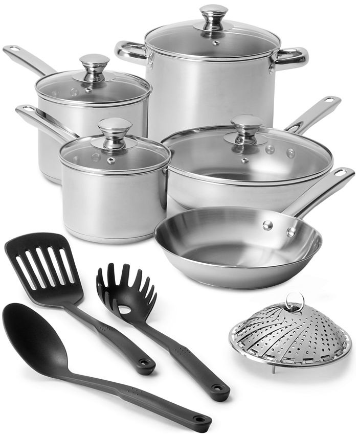 Tools of the Trade Stainless Steel 13-Pc. Cookware Set, Created for Macy's & Reviews - Cookware Sets - Macy's