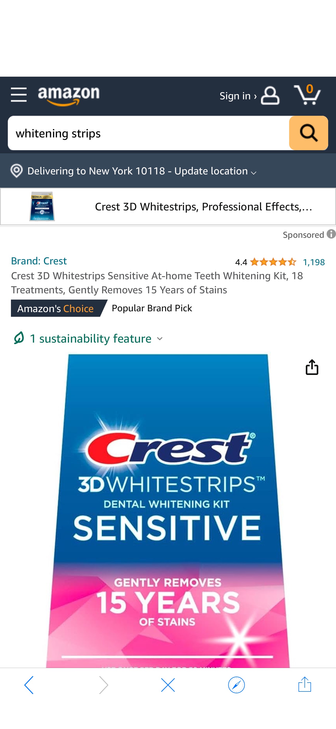 Amazon.com : Crest 3D Whitestrips Sensitive At-home Teeth Whitening Kit, 18 Treatments, Gently Removes 15 Years of Stains : Health & Household