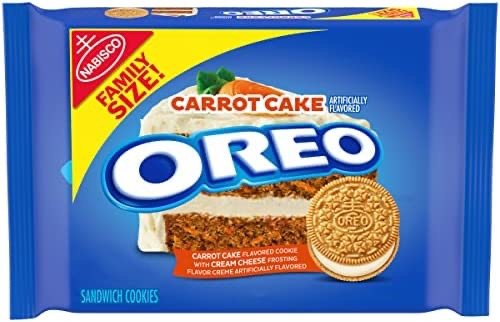 Carrot Cake Cream Cheese Flavored Creme Sandwich Cookies, Family Size, 17 oz