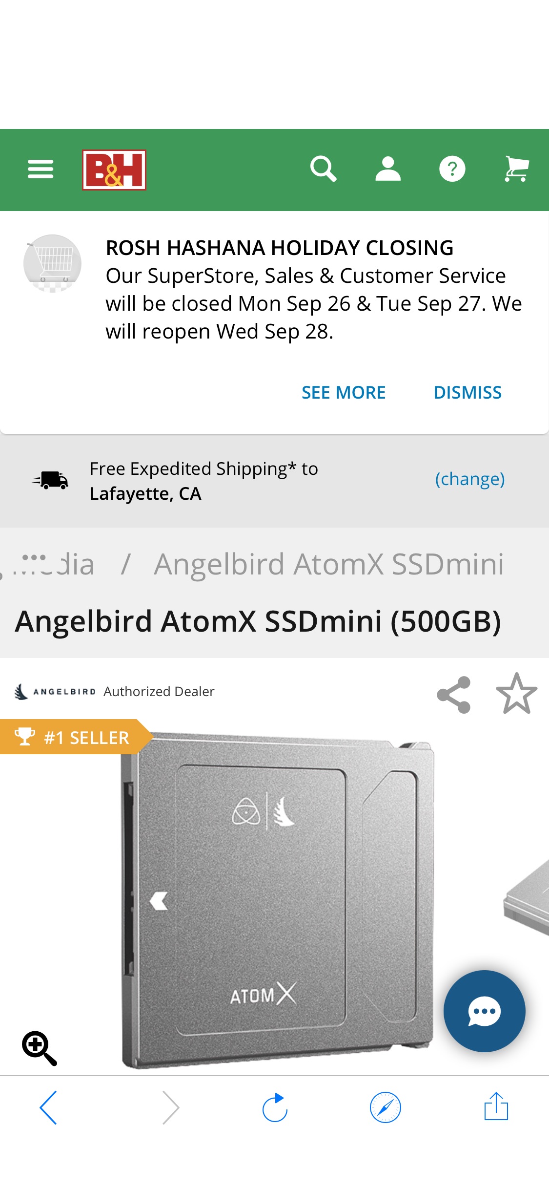 Angelbird AtomX SSDmini (500GB) ATOMXMINI500PK促销