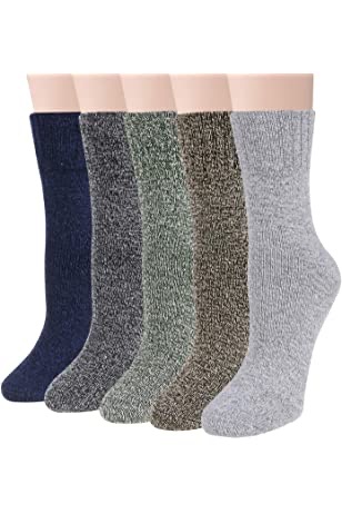 女士袜子套组Womens Socks Winter Wool Socks Cozy Knit Warm Winter Socks 5 Pack