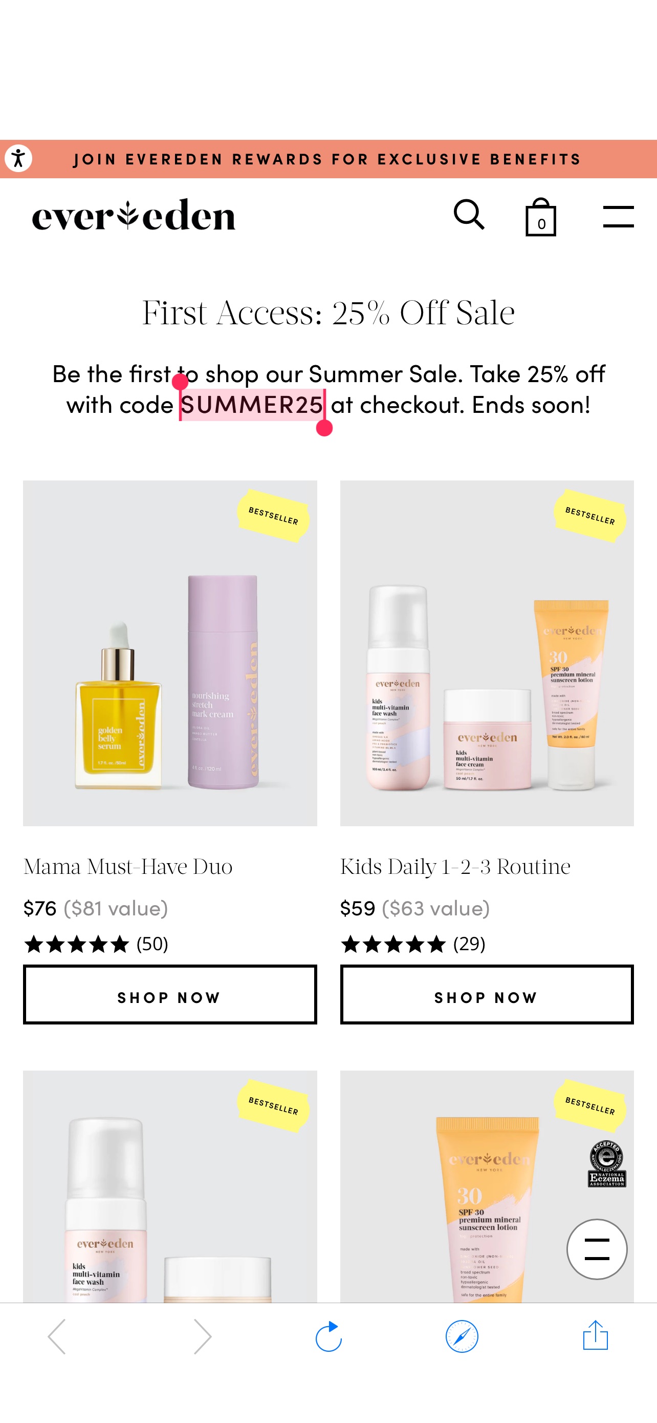 First Access Sale | Evereden | 25% OFF Natural Skincare 宝宝妈妈护肤品