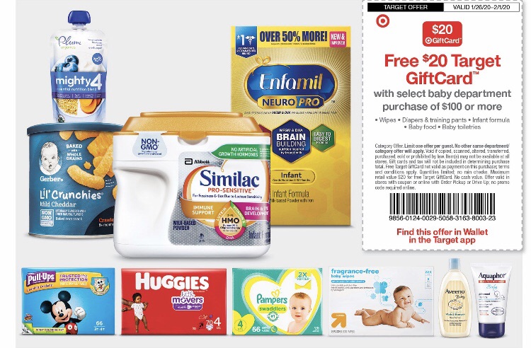 Target : 好价回归！囤婴儿奶粉，尿不湿，湿巾好Deal！100送20