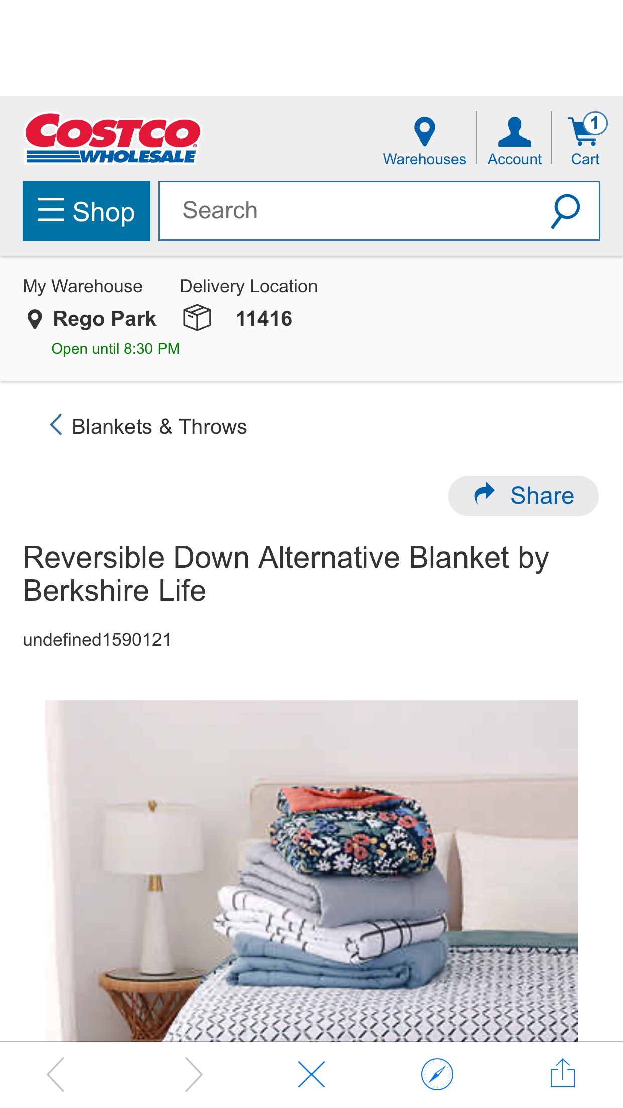 Reversible Down Alternative Blanket by Berkshire Life | Costco