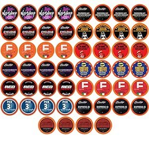 Coffee Pod Variety Packs Sampler, Compatible with K Cup Brewers Including 2.0, Assorted Variety Pack (Dark Roast Variety, 52 Count
