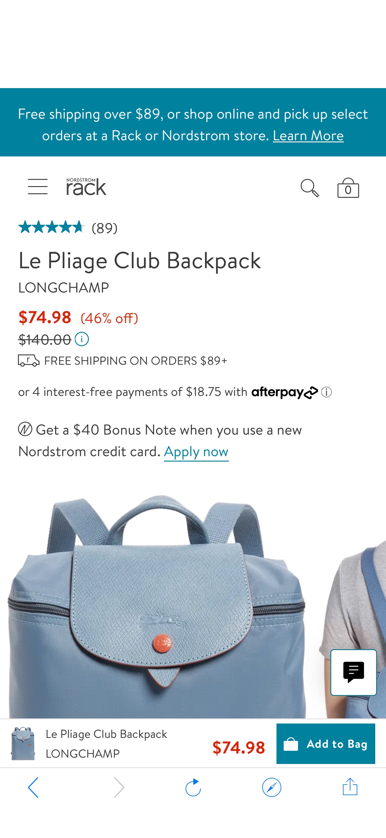 Longchamp Le Pliage Club Backpack 双肩包| Nordstromrack