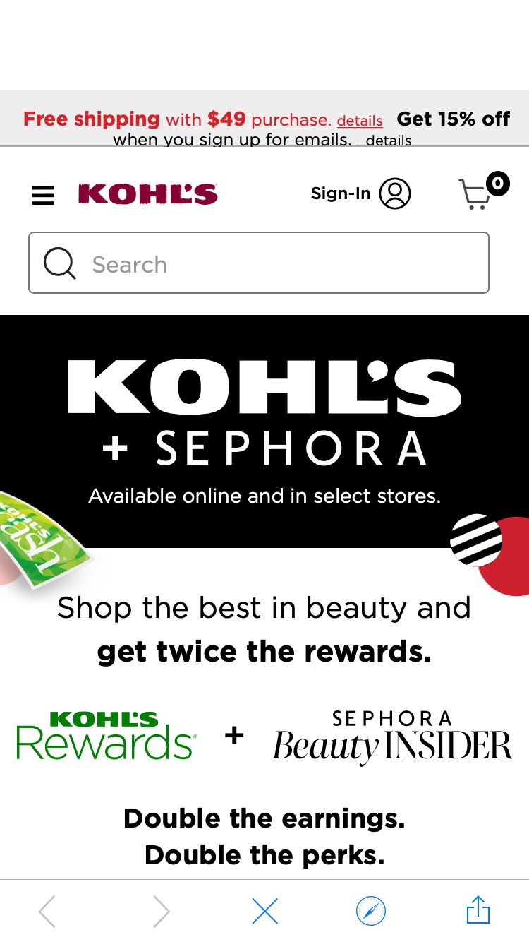 Kohl's Sephora Beauty Insider 10/27-11/6 秋季会员低至8折预告