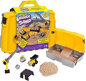 Amazon.com: Kinetic Sand, Construction Site Folding Sandbox with Toy Truck and 2lbs of Play Sand, Sensory Toys for Kids Ages 3 and up : Toys &amp; Games