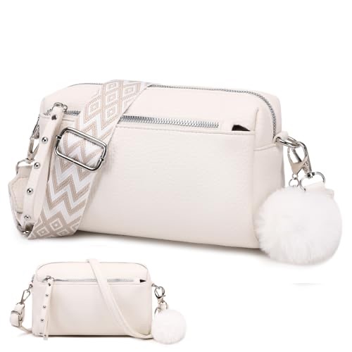 MYHOZEE Crossbody Purse for Women, Crossbody Bag with Two Wide Strap Cell Phone Purses and Handbags Casual Messenger Bags Beige : Amazon.ca: Clothing, Shoes & Accessories