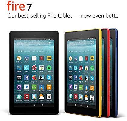 Fire 7 Tablet (7" display, 8 GB) - Black: Kindle Store 三种颜色，8GB内存.续航长达八小时，上万种视频及电影.